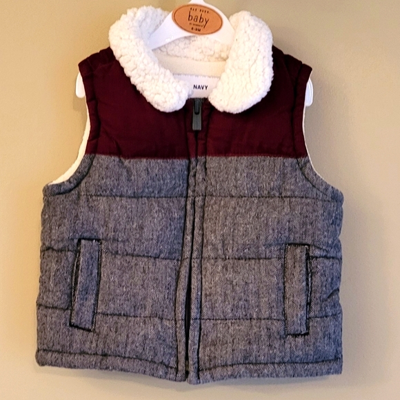 Heavy fleece lined vest with sherpa collar - Picture 1 of 4